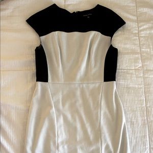 Classic Black and White Fitted Cocktail Dress